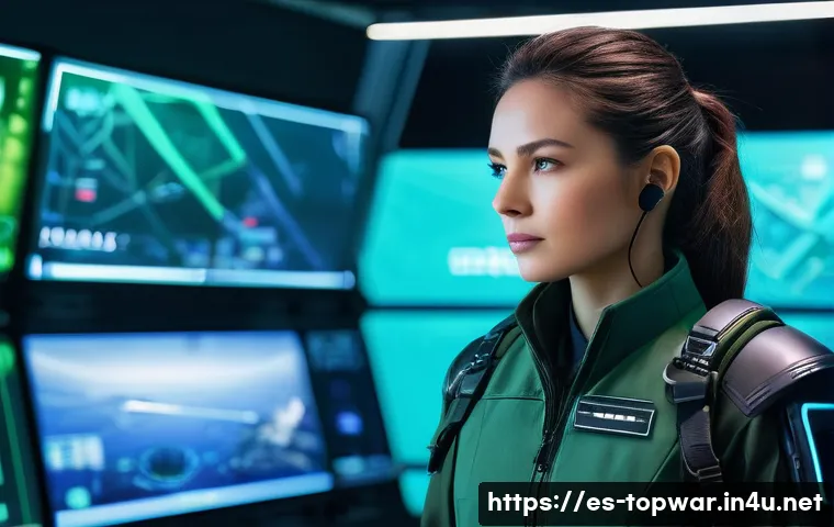 top war 상점 아이템 추천 - **"A visionary female commander, dressed in a sleek, futuristic military uniform with tactical gear,...