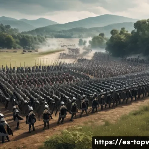 Home 32 top war 공격 시뮬레이션 가이드 - A detailed battlefield scene showing a strategic military attack in progress, featuring a diverse ar...