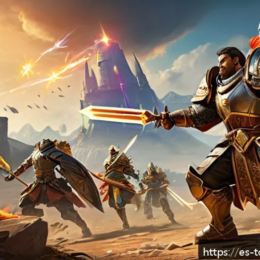 top war 영웅 능력치 비교 - A dynamic battlefield scene showcasing a diverse team of heroes from a fantasy strategy game, each h...
